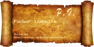 Pacher Izabella névjegykártya